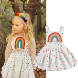 Backless Sundress Rainbow Colorful Dots Dresses (0-24M )