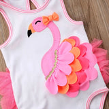 Flamingo Flower Bow Beachwear Romper MumsDeal