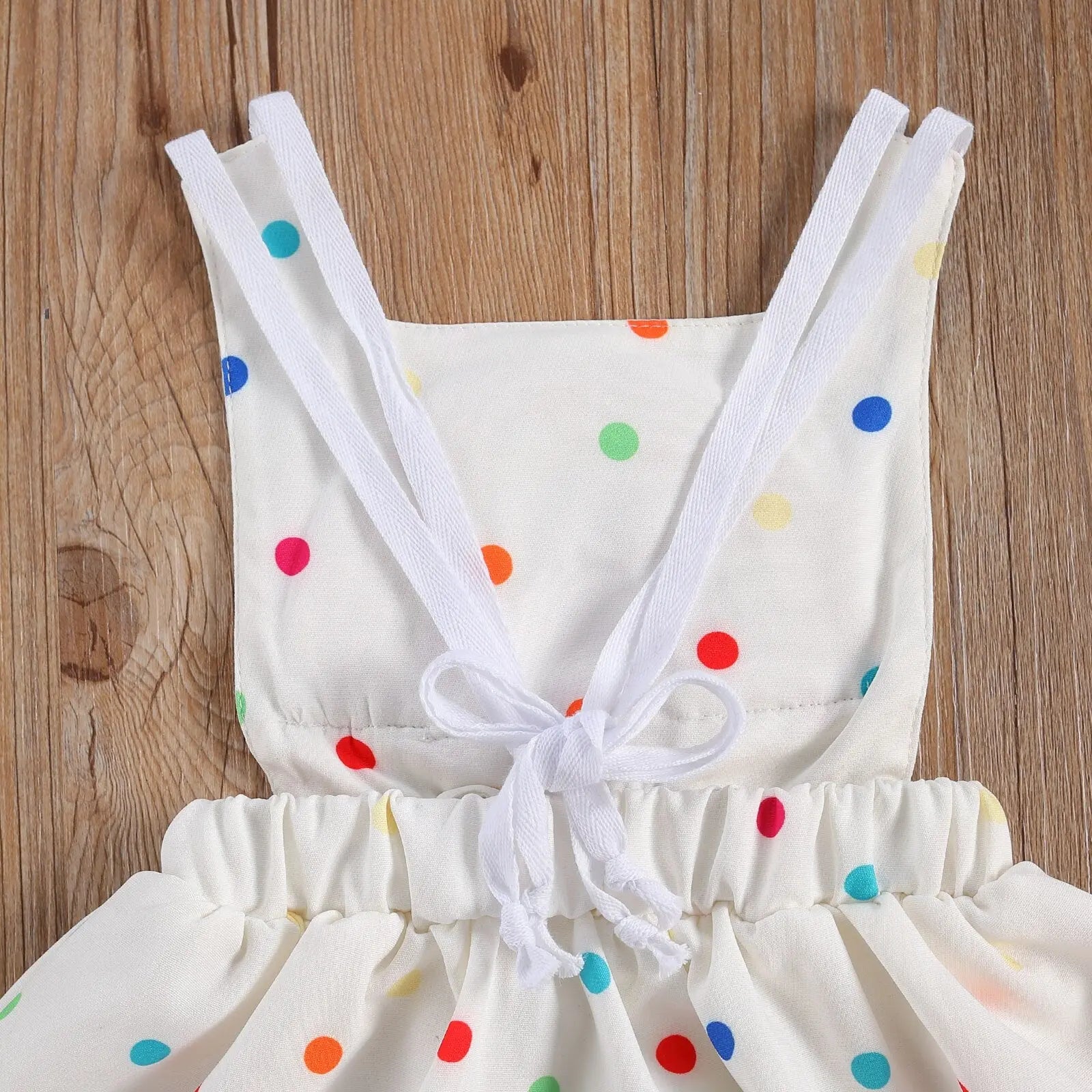 0-24M Backless Sundress Rainbow Colorful Dots Dresses MumsDeal